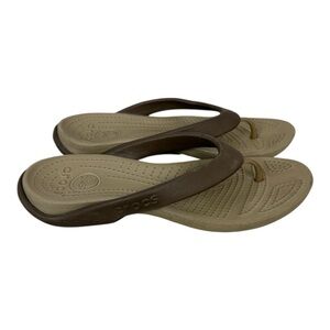 Crocs brown flip flops women’s size 10